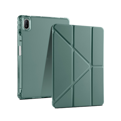 Huawei Matepad SE 11 Case Zore Tri Folding Stand Case with Pen Compartment Dark Green