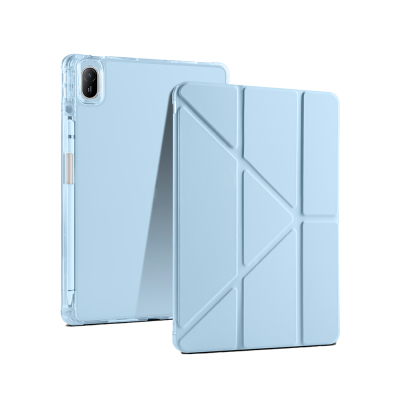 Huawei Matepad SE 11 Case Zore Tri Folding Stand Case with Pen Compartment Blue