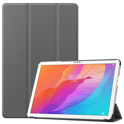 Huawei MatePad T10S Zore Smart Cover Standlı 1-1 Kılıf Gri
