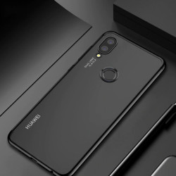 Huawei P Smart 2019 Kılıf Zore Dört Köşeli Lazer Silikon Kapak Siyah