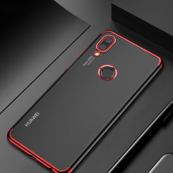 Huawei P Smart 2019 Kılıf Zore Dört Köşeli Lazer Silikon Kapak Kırmızı