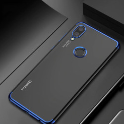 Huawei P Smart 2019 Kılıf Zore Dört Köşeli Lazer Silikon Kapak Mavi