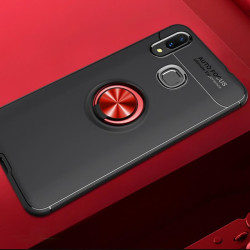 Huawei P Smart 2019 Kılıf Zore Ravel Silikon Kapak Siyah-Kırmızı