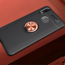Huawei P Smart 2019 Kılıf Zore Ravel Silikon Kapak Siyah-Rose Gold