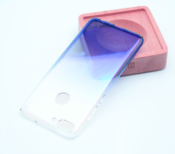 Huawei P Smart Kılıf Zore Renkli Transparan Kapak Mavi
