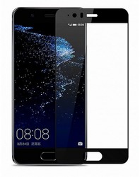 Huawei P10 Zore Ekranı Tam Kaplayan Düz Cam Koruyucu Siyah