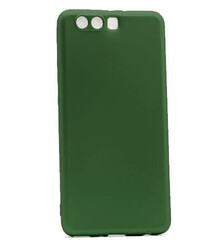 Huawei P10 Lite Kılıf Zore Premier Silikon Kapak Koyu Yeşil