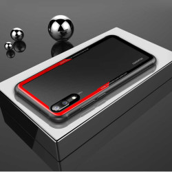 Huawei P20 Lite Kılıf Zore Craft Arka Kapak Siyah-Kırmızı