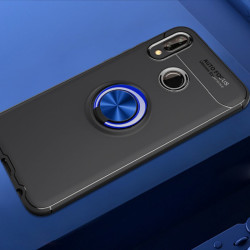 Huawei P20 Lite Kılıf Zore Ravel Silikon Kapak Siyah-Mavi