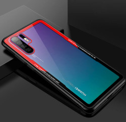Huawei P30 Kılıf Zore Craft Arka Kapak Siyah-Kırmızı