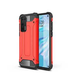 Huawei P40 Case Zore Crash Silicon Cover Red