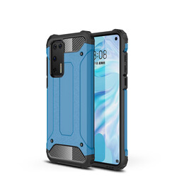 Huawei P40 Case Zore Crash Silicon Cover Blue