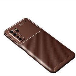 Huawei P40 Lite 5G Case Zore Negro Silicon Cover Brown