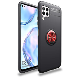 Huawei P40 Lite Case Zore Ravel Silicon Cover Black-Red