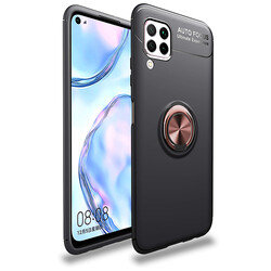 Huawei P40 Lite Case Zore Ravel Silicon Cover Black-Rose Gold