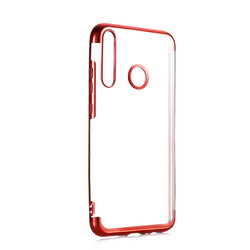 Huawei P40 Lite E Case Zore Dört Köşeli Lazer Silicon Cover Red