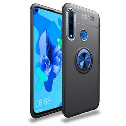 Huawei P40 Lite E Case Zore Ravel Silicon Cover Black-Blue