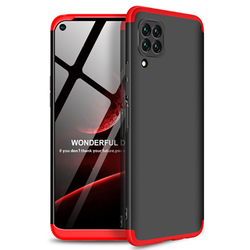 Huawei P40 Lite Kılıf Zore Ays Kapak Siyah-Kırmızı