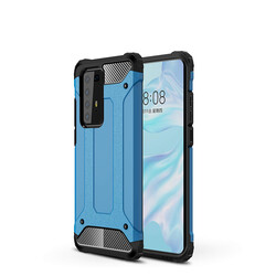 Huawei P40 Pro Case Zore Crash Silicon Cover Blue