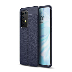 Huawei P40 Pro Case Zore Niss Silicon Cover Navy blue