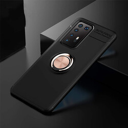 Huawei P40 Pro Case Zore Ravel Silicon Cover Black-Rose Gold