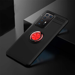Huawei P40 Pro Kılıf Zore Ravel Silikon Kapak Siyah-Kırmızı