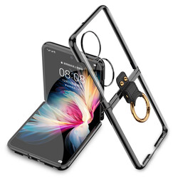 Huawei P50 Pocket Case Zore Ringed Kıpta Cover Black