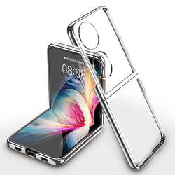 Huawei P50 Pocket Kılıf Zore Kıpta Kapak Gümüş