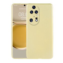 Huawei P50 Pro Case Zore Premier Silicon Cover Gold