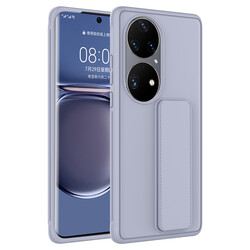 Huawei P50 Pro Case Zore Qstand Cover Grey