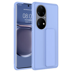 Huawei P50 Pro Case Zore Qstand Cover Lila