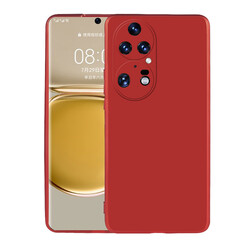 Huawei P50 Pro Kılıf Zore Premier Silikon Kapak Kırmızı