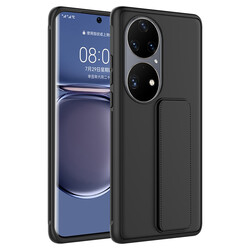 Huawei P50 Pro Kılıf Zore Qstand Kapak Siyah