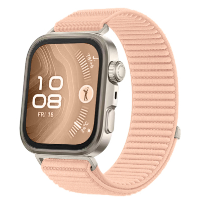 Huawei Watch Fit 4 Pro Zore KRD-144 Hasır Kordon Pembe