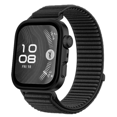 Huawei Watch Fit 4 Zore KRD-144 Hasır Kordon Siyah