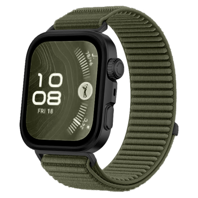 Huawei Watch Fit 4 Zore KRD-144 Hasır Kordon Koyu Yeşil