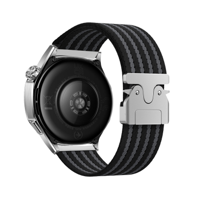 Huawei Watch GT 3 42mm Zore KRD-133 22mm Naylon Kumaş Hasır Örgülü Kordon Siyah