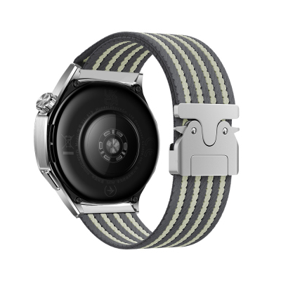 Huawei Watch GT 3 42mm Zore KRD-133 22mm Naylon Kumaş Hasır Örgülü Kordon Gri