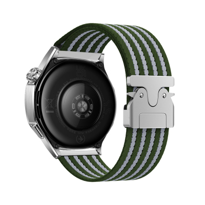 Huawei Watch GT 3 42mm Zore KRD-133 22mm Naylon Kumaş Hasır Örgülü Kordon Yeşil