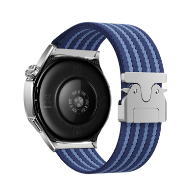 Huawei Watch GT 3 42mm Zore KRD-133 22mm Naylon Kumaş Hasır Örgülü Kordon Mavi