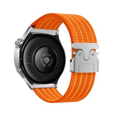 Huawei Watch GT 3 42mm Zore KRD-133 22mm Naylon Kumaş Hasır Örgülü Kordon Turuncu