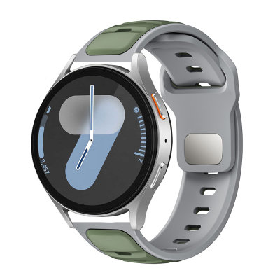 Huawei Watch GT 3 42mm Zore KRD-135 22mm Silicone Band Strap Strap Açık Yeşil-Gri