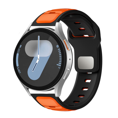Huawei Watch GT 3 42mm Zore KRD-135 22mm Silicone Band Strap Strap Siyah-Turuncu