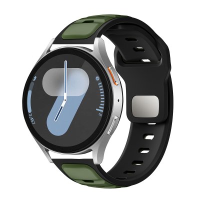 Huawei Watch GT 3 42mm Zore KRD-135 22mm Silicone Band Strap Strap Koyu Yeşil-Siyah