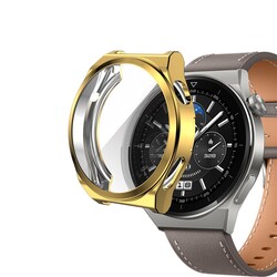 Huawei Watch GT 3 Pro 43mm Zore Watch Gard 02 Koruyucu Silikon Gold