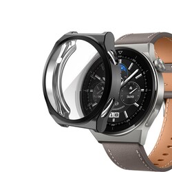 Huawei Watch GT 3 Pro 46mm Zore Watch Gard 02 Koruyucu Silikon Siyah