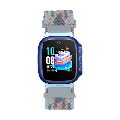 Huawei Watch GT 5 41mm Zore KRD-139 18mm Çocuklara Özel Örgü Kordon Gri-Pembe
