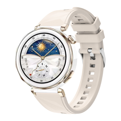 Huawei Watch GT 5 Pro 42mm Zore KRD-129 Silikon Kordon Strap Kayış Starlight