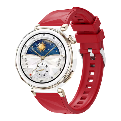 Huawei Watch GT 5 Pro 42mm Zore KRD-129 Silikon Kordon Strap Kayış Kırmızı