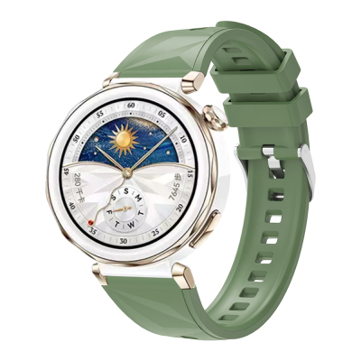Huawei Watch GT 5 Pro 42mm Zore KRD-129 Silikon Kordon Strap Kayış Yeşil